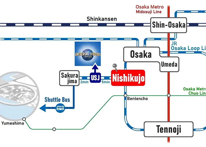 Usj 2 Stops, Umeda&Dotonbori 8Mins, Ninja Style Sv1