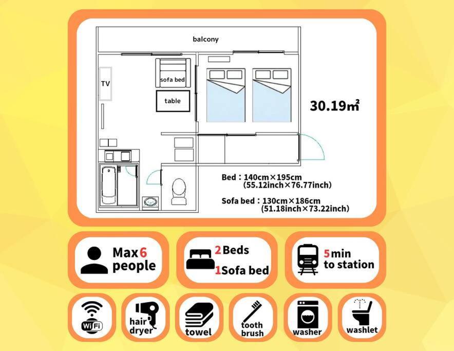 Kuromon400,徒歩すぐ黒門市場,難波,道頓堀近く Apartment Osaka