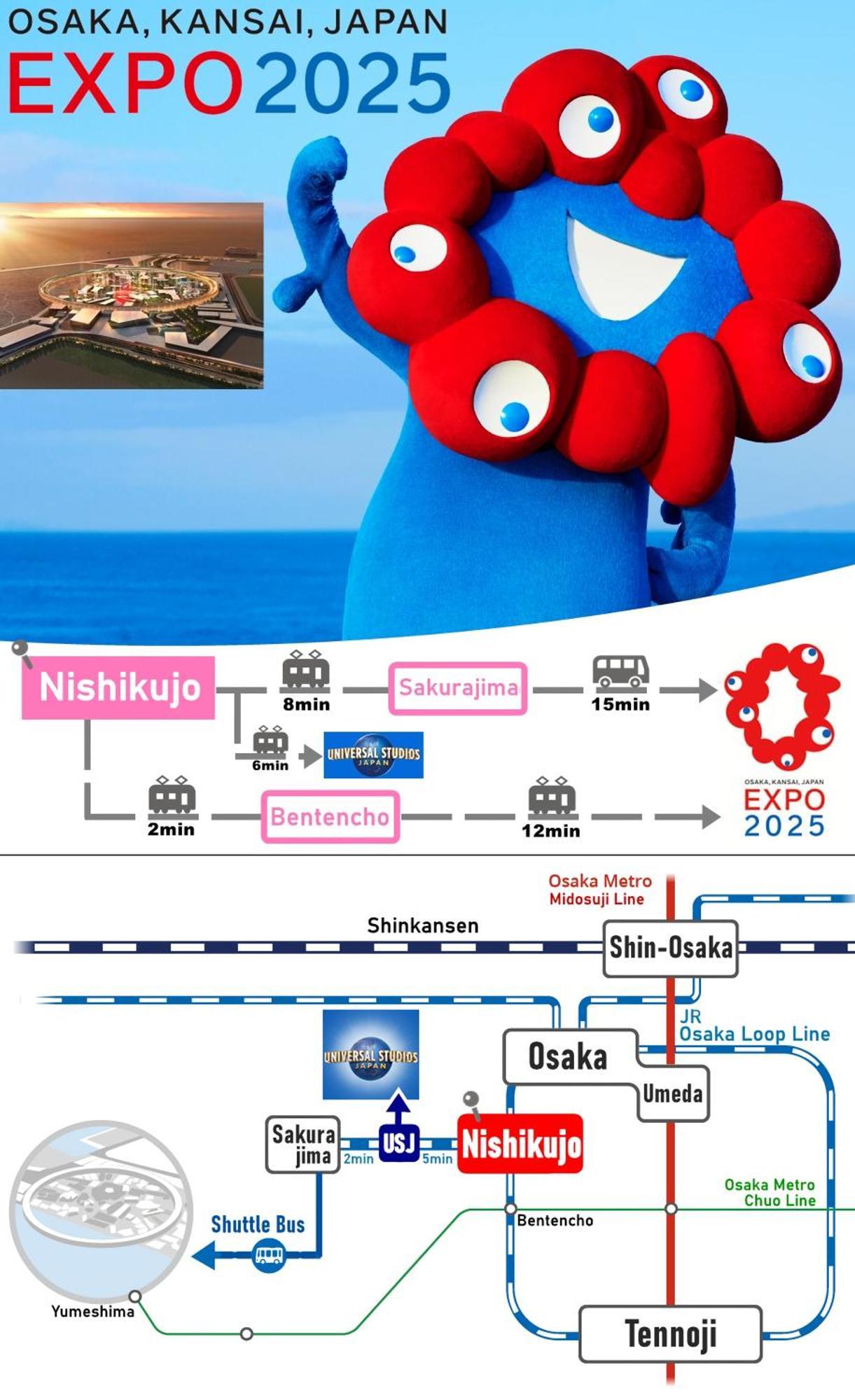 Usj 2 Stops, Umeda&dotonbori 8mins, Ninja Style Sv1